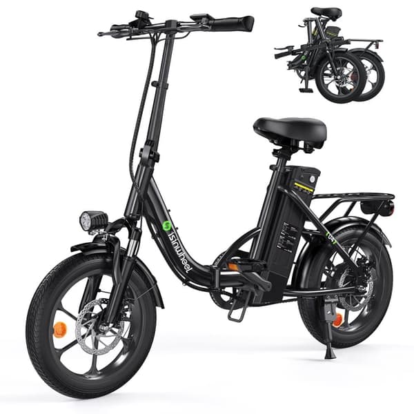 City Elcykel iSinwheel U4, 36V 10.4AH 250W, 16" Fod Elcykel - Sort Sort