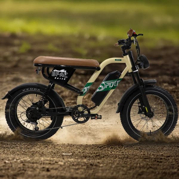 Moto-Style sähköpyörä Onesport W66, 500W moottori 65NM, tukisovellus, beige