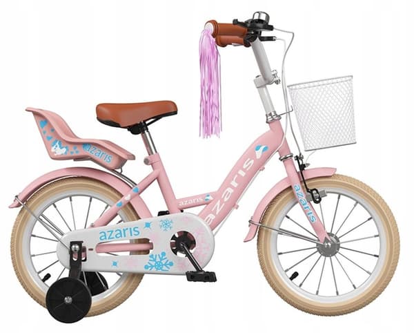 FLICKACYKEL BARN ROSA 16 TUM CYKELHÅLLARE KORG