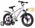 Miniatyrbillede 1 af 11: Pigecykel med pink bremser, støddæmper, LED, 16 tommer, forstærket