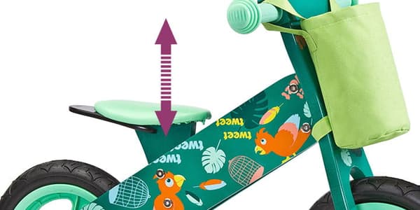 Toyz Zap Balanscykel 12" Grå, Grön Träcykel