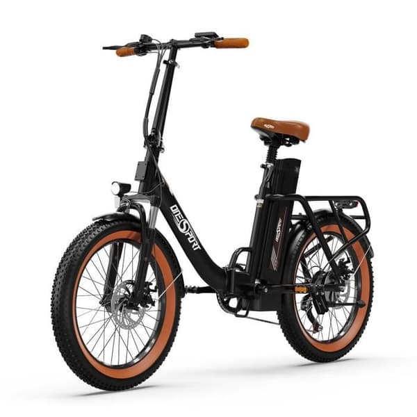 ONESPORT OT16-2 Elcykel - 20" Hjul 250W Motor 48V17Ah Batteri 60KM Räckvidd Skivbroms - Svart och Brun