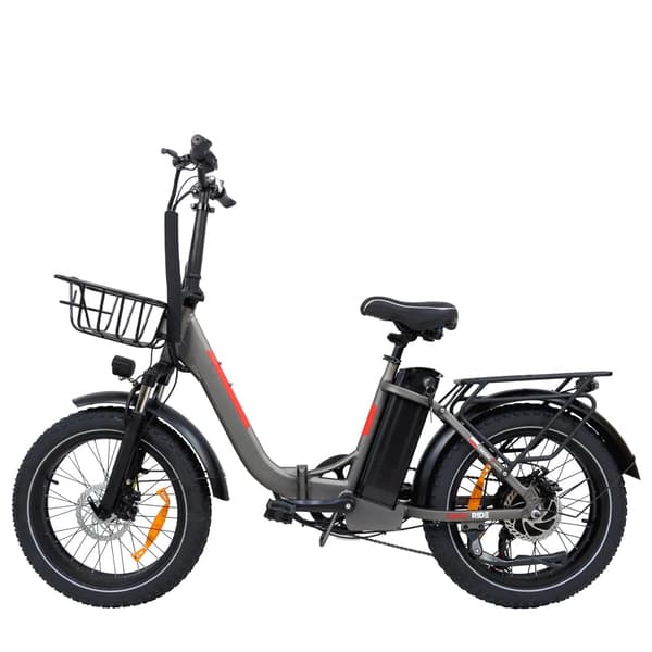 Sähköpyörä BAOLUJIE DZ2030 500W, 40 km/h, 48V 13Ah, 20x4.0 tuuman Renkaat, taitettava, harmaa