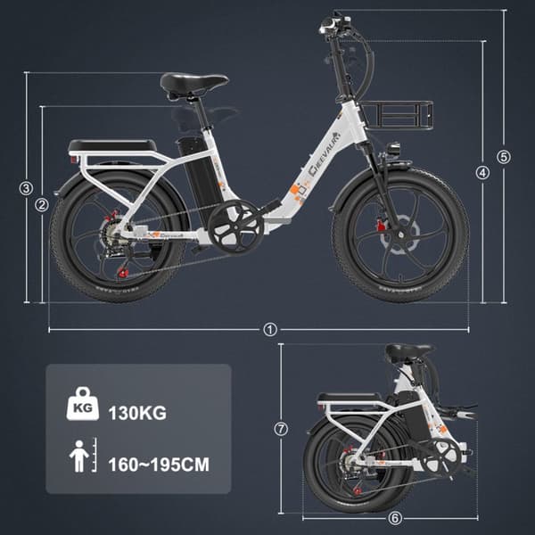 Sammenklappelig elcykel Cheevalry C20 PRO, 250W 48V 20Ah, Maks. 25 km/t