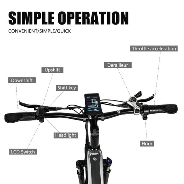 Elektrisk mountainbike CMACEWHEEL TP26, 750W 17Ah, 26"*4.0 Fatbike - Grå Sort