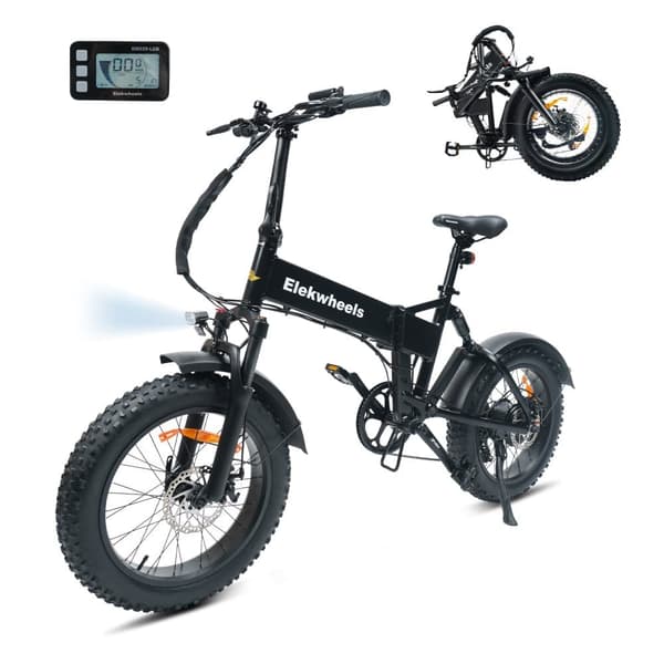 Elekwheels E5 sähköpyörä - 750W moottori, taitettava, nopeus 25km/h, toimintasäde 50-80km, musta