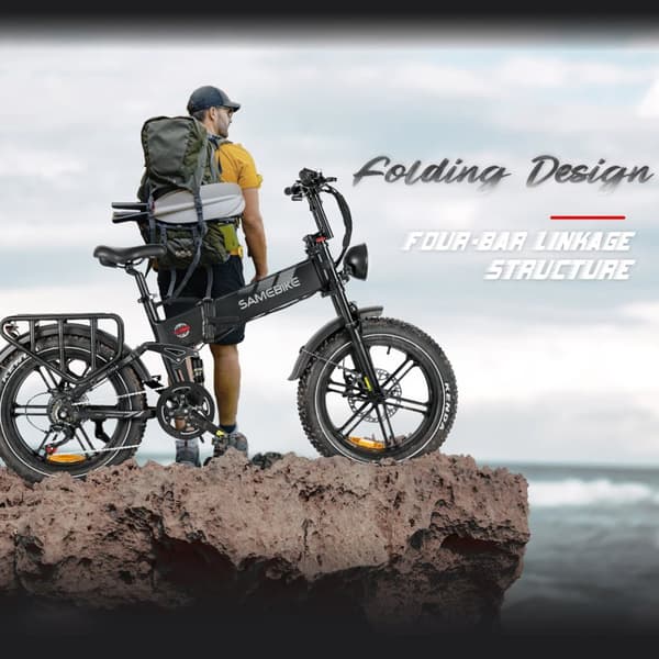 Sammenklappelig offroad-elcykel SAMEBIKE RS-A02, motor 1200W, fuld affjedring