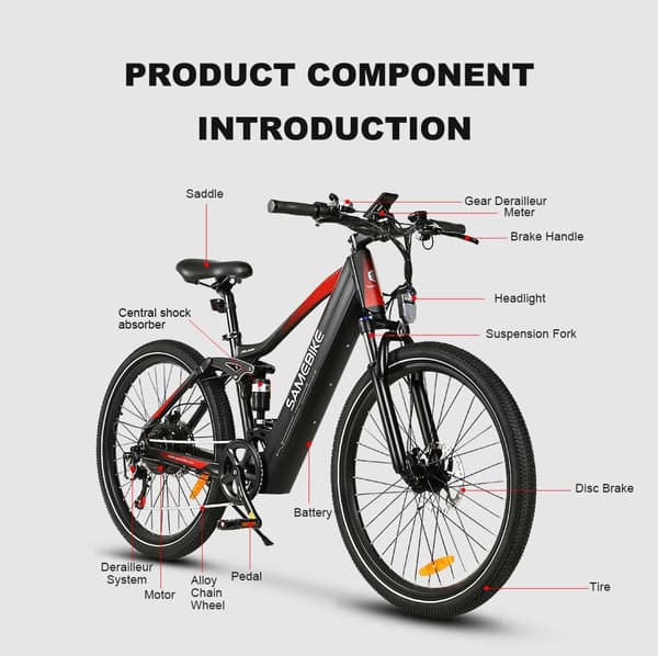 Elcykel Samebike XD26-II, Motor 750W, 48V 14Ah Batteri, Shimano 7-Speed