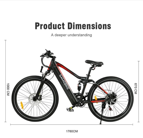 Elcykel Samebike XD26-II, Motor 750W, 48V 14Ah Batteri, Shimano 7-Speed