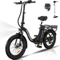 Miniatyrbild 1 av 6: COLORWAY hopfällbar elcykel 20" svart, elektrisk assistentcykel med 36V 12Ah batteri 250W motor, hopfällbar VAE E-BIKE