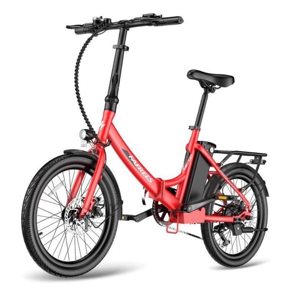 Elcykel FAFREES F20 Light - Motor 250W Batteri 36V16.75Ah Assisterad Räckvidd 130KM Mekanisk Skivbroms - Röd