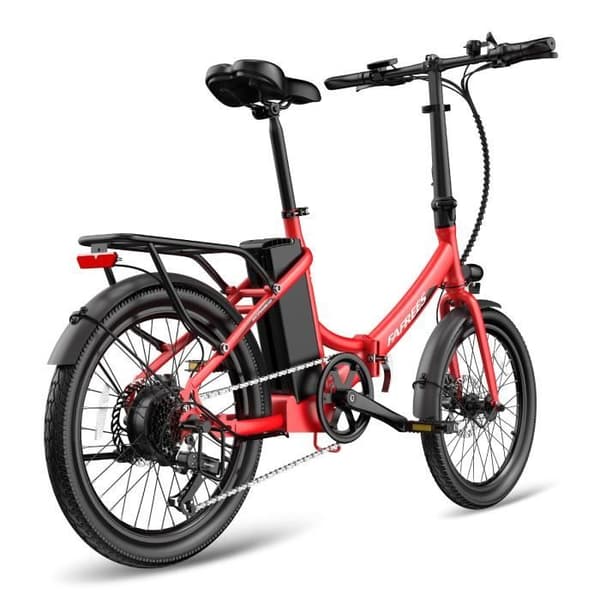 Elcykel FAFREES F20 Light - Motor 250W Batteri 36V16.75Ah Assisterad Räckvidd 130KM Mekanisk Skivbroms - Röd