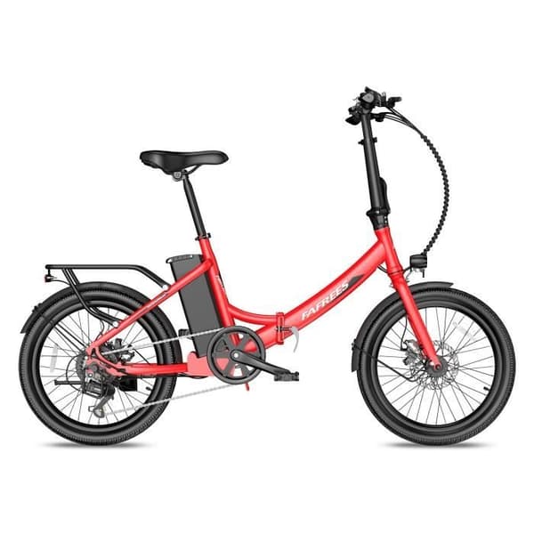 Elcykel FAFREES F20 Light - Motor 250W Batteri 36V16.75Ah Assisterad Räckvidd 130KM Mekanisk Skivbroms - Röd