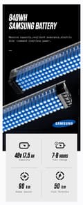 Miniatyrbild 6 av 11: Shengmilo MX06 500W motor 17.5AH elcykel för vuxna, 42 km/h, 75 km räckvidd, 26*3.0 breda däck, Samsung-batteri, aluminiumram