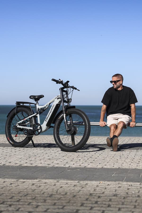 Shengmilo S600 17,5AH batteri 1000W*2 motorer elcykel för vuxna, 45 km/h, 75 km räckvidd, 26*3,0 breda däck, dubbla motorer, Samsung-batteri