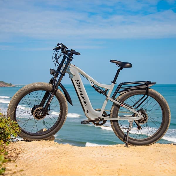 Shengmilo S600 1000W*2 motor 17.5AH batteri vuxen elcykel, hastighet 45 km/h, uthållighet 75 km, 26*3.0 breda däck, dubbelmotor, Samsung batteri