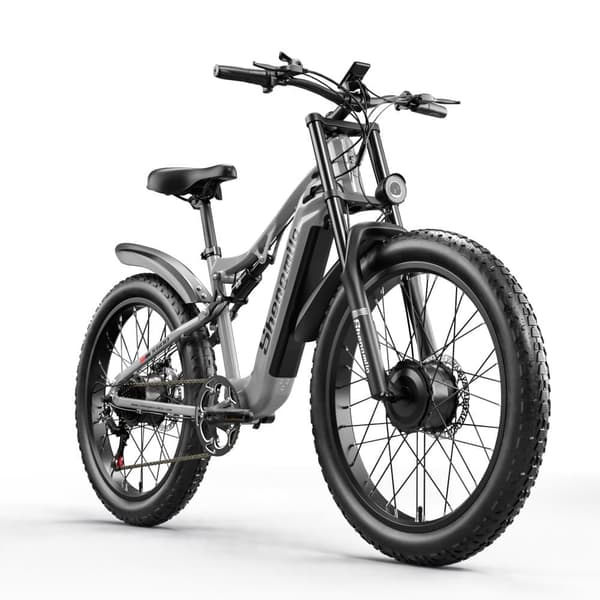 Shengmilo S600 1000W*2 motor 17.5AH batteri vuxen elcykel, hastighet 45 km/h, uthållighet 75 km, 26*3.0 breda däck, dubbelmotor, Samsung batteri