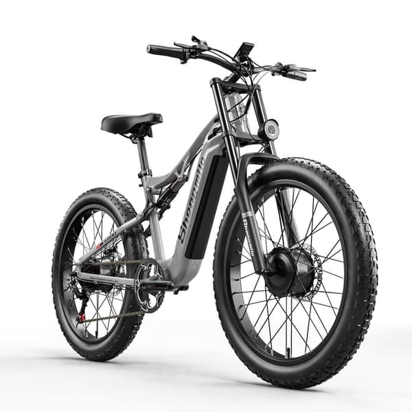 Shengmilo S600 1000W*2 motorer 17.5AH batteri, 45 km/h, 75 km räckvidd, 26*3.0 breda däck, dubbla motorer, Samsung batteri vuxen elcykel