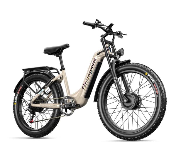 Shengmilo S700 1000W*2 motor 17.5AH batteri vuxen elcykel, hastighet 45 km/h, uthållighet 75 km, 26*3.0 breda däck, dubbelmotor, Samsung batteri