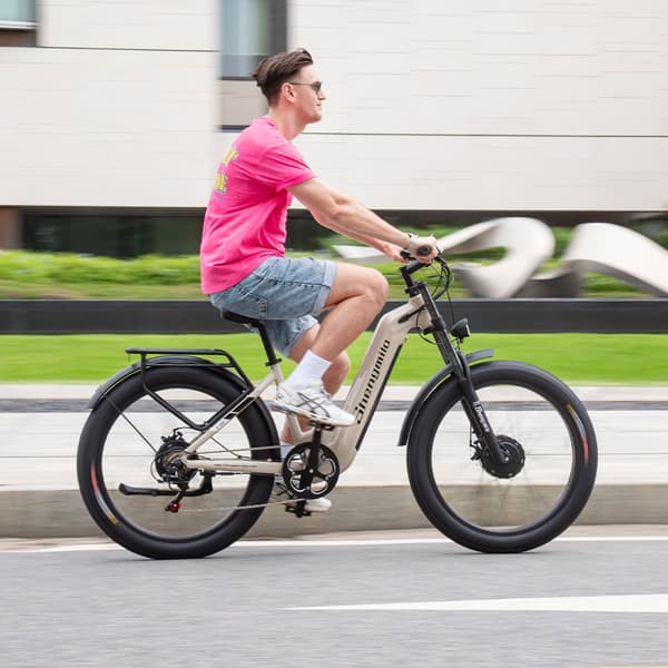 Shengmilo S700 1000W*2 motor 48V 17.5AH batteri vuxen elcykel, hastighet 45 km/h, uthållighet 75 km, 26*3.0 breda däck, dubbelmotor, Samsung batteri
