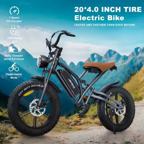 Sähköpyörä JANSNO X50 750W 45km/h 48V 14Ah 20 x 4.0 tuuman renkaat täysjousitus