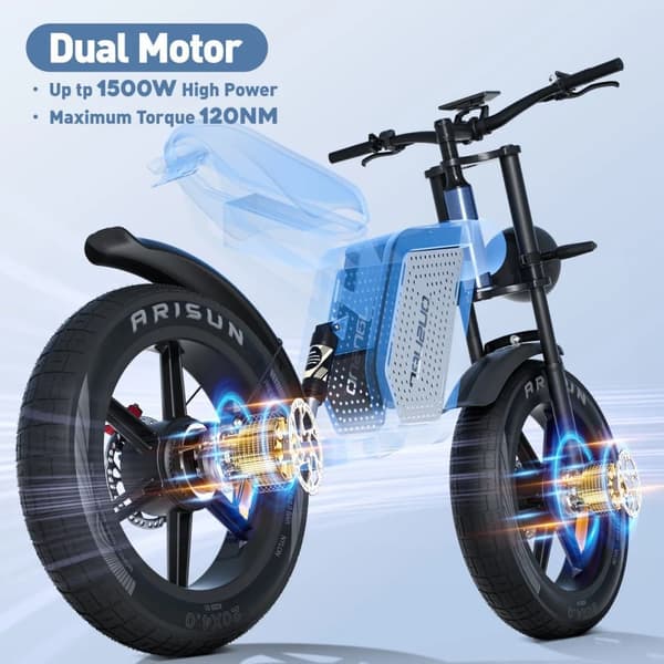 Sähköpyörä JANSNO X60 1500W 45km/h 48V 23Ah 20 x 4.0 tuuman renkaat täysjousitus