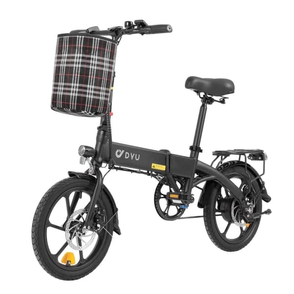 Elcykel DYU A1F Pro, Motor 36V 250W, Helt Hopfällbar, Svart