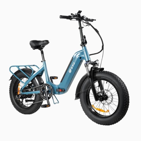 Sähköpyörä DYU FF500, moottori 48V 500W, akku 14Ah, 20" paksut renkaat, sininen