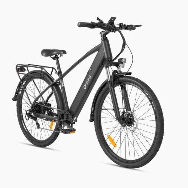 Elcykel för stad DYU C5, 27.5", motor 48V 250W, batteri 10Ah, svart
