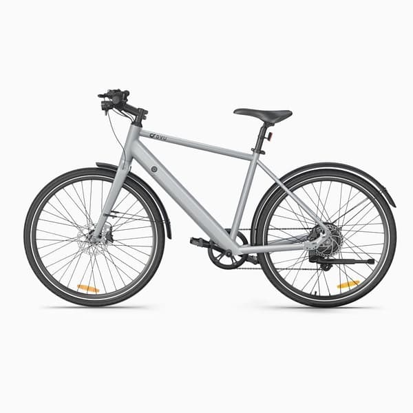 Elcykel för stad DYU Stroll 1, Motor 36V 250W, Assistansräckvidd 100km Silver