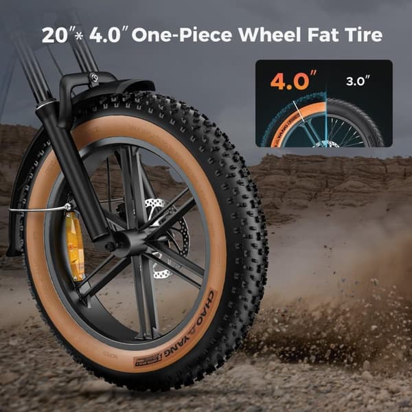 Sähköpyörä HillMiles MileZoom 1, moottori 52V 250W, 20*4.0 tuuman renkaat, 25 km/h