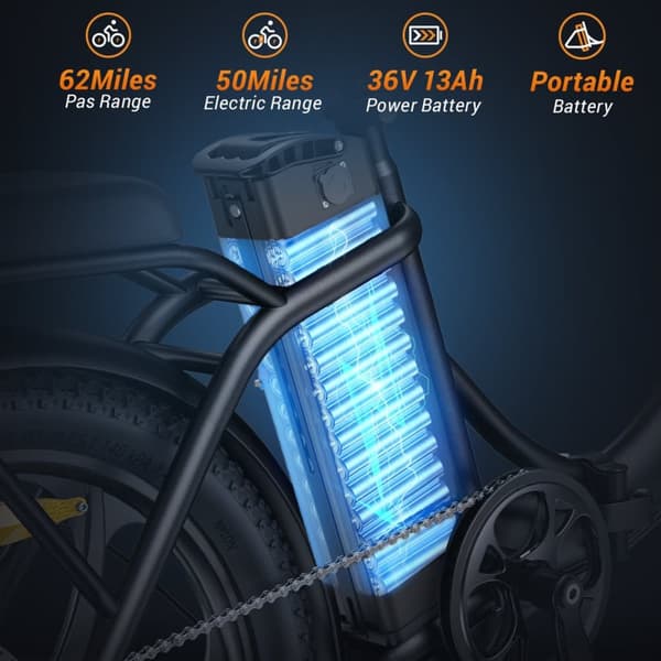 Sammenklappelig Elcykel HillMiles MilePort1 - Motor 36V 350W - 20" - 25 km/t