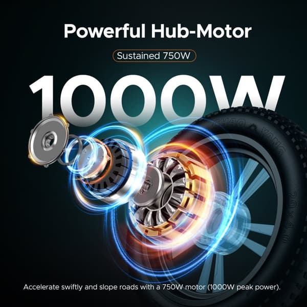 Elcykel til voksne Engwe M20, Motor 48V 750W, Fuld affjedring