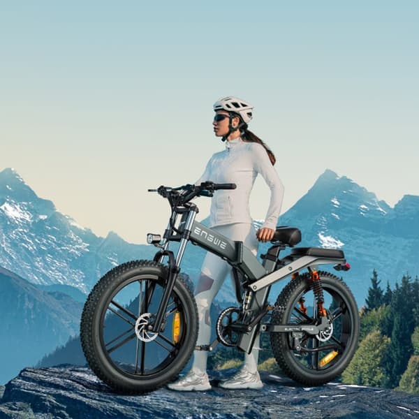 Hopfällbar elcykel med feta däck ENGWE X26, motor 48V 1000W, 19.2Ah & 10Ah dubbelbatteri, trippelfjädring