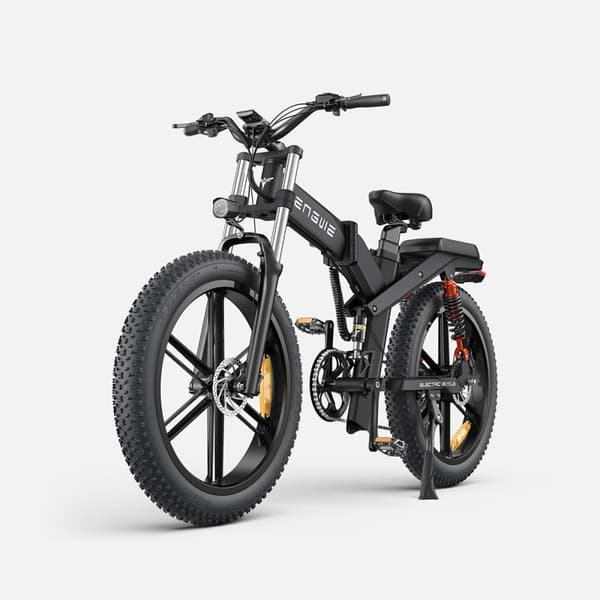 Hopfällbar elcykel med feta däck ENGWE X26, motor 48V 1000W, 19.2Ah & 10Ah dubbelbatteri, trippelfjädring