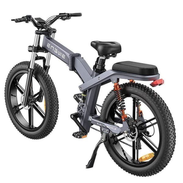 Hopfällbar elcykel med feta däck ENGWE X26, motor 48V 1000W, 19.2Ah & 10Ah dubbelbatteri, trippelfjädring