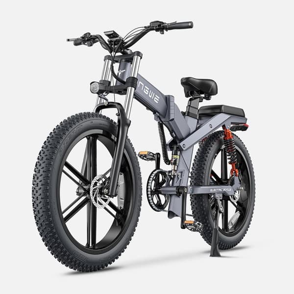 Hopfällbar elcykel med feta däck ENGWE X26, motor 48V 1000W, 19.2Ah & 10Ah dubbelbatteri, trippelfjädring