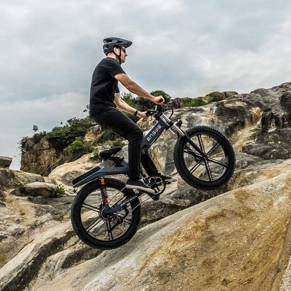 Hopfällbar elcykel med feta däck ENGWE X26, motor 48V 1000W, 19.2Ah & 10Ah dubbelbatteri, trippelfjädring