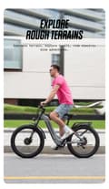 Miniatyrbild 3 av 11: Shengmilo MX06 Pro 2*1000W motor 48V 17.5AH batteri 45KM / H hastighet 90KM räckvidd 26 * 3.0 tum fett däck elektrisk cykel