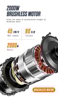 Miniatyrbild 8 av 11: Shengmilo MX06 Pro 2*1000W motor 48V 17.5AH batteri 45KM / H hastighet 90KM räckvidd 26 * 3.0 tum fett däck elektrisk cykel