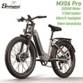 Miniatyrbild 1 av 11: Shengmilo MX06 Pro 2*1000W motor 48V 17.5AH batteri 45KM / H hastighet 90KM räckvidd 26 * 3.0 tum fett däck elektrisk cykel