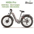 Miniatyrbild 1 av 11: Shengmilo MX06 Pro 48V 17.5AH batteri 2*1000W motor 45KM / H hastighet 90KM räckvidd 26 * 3.0 tum fett däck elektrisk cykel