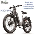Miniatyrbild 1 av 11: Shengmilo MX06 Pro 45KM/H hastighet 48V 17.5AH batteri 90KM räckvidd 2*1000W motor 26 * 3.0 tum fett däck elektrisk cykel