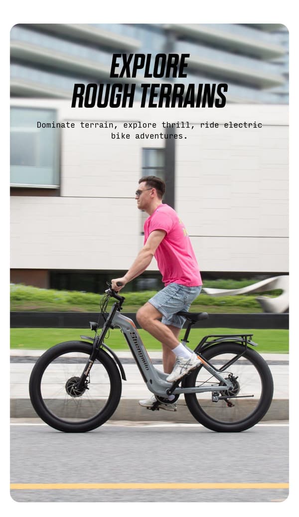 Shengmilo MX06 Pro 45KM/H hastighet 90KM räckvidd 2*1000W motor 48V 17.5AH batteri 26 * 3.0 tum fett däck elektrisk cykel