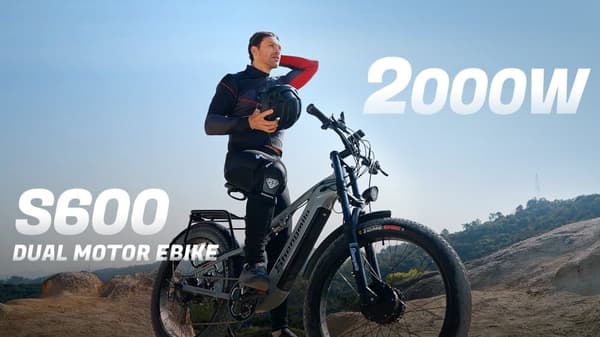 Shengmilo S600 45 km/h, 48V 17.5AH batteri, 75 km räckvidd, 1000W*2 motorer, 26*3.0 breda däck, dubbla motorer, elcykel för vuxna