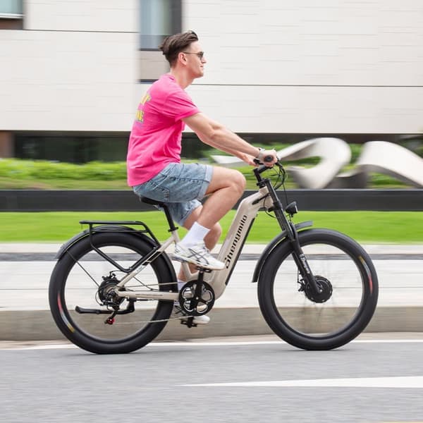 Shengmilo S700 48V 17.5AH batteri vuxen elcykel, hastighet 45 km/h, 1000W*2 motor, uthållighet 75 km, 26*3.0 breda däck, dubbelmotor, Samsung batteri