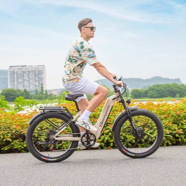 Shengmilo S700 48V 17.5AH batteri vuxen elcykel, hastighet 45 km/h, uthållighet 75 km, 1000W*2 motor, 26*3.0 breda däck, dubbelmotor, Samsung batteri