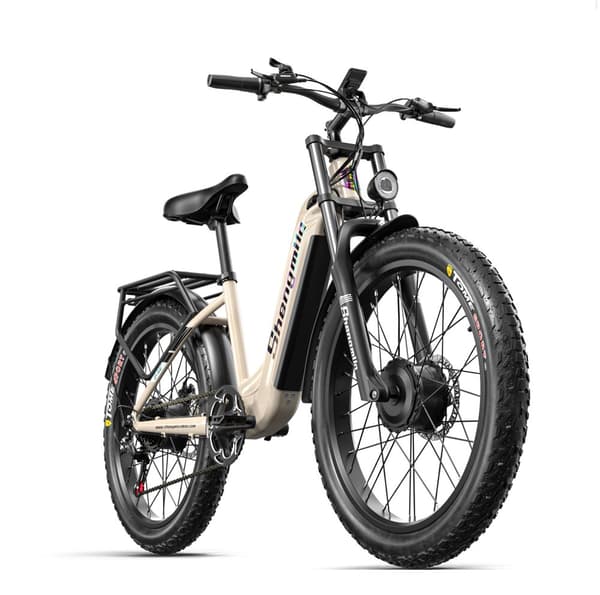 Shengmilo S700 48V 17.5AH batteri vuxen elcykel, hastighet 45 km/h, uthållighet 75 km, 1000W*2 motor, 26*3.0 breda däck, dubbelmotor, Samsung batteri