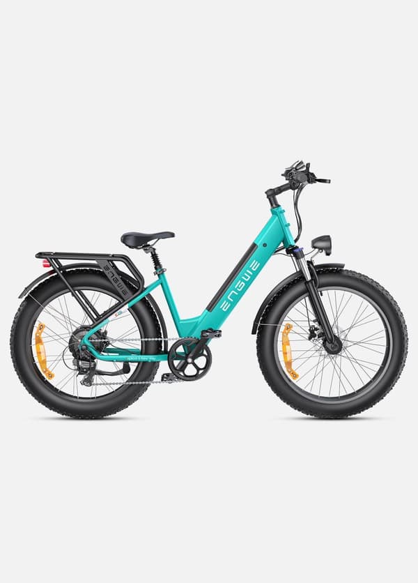 ENGWE E26 ST 250W motor 16AH batteri, 25km / h hastighet 140km räckvidd, 26 * 4.0 tum bucket däck vuxen elektrisk cykel-blå grön