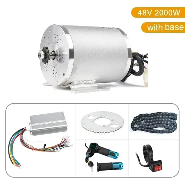 Elektrisk børsteløs motor, 3000W effekt, 72V spænding,48V 2000W LED